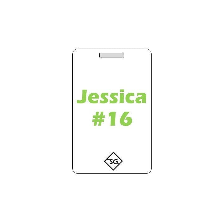 Softball Bag Tag. Customizable. Waterproof. Made in USA.
