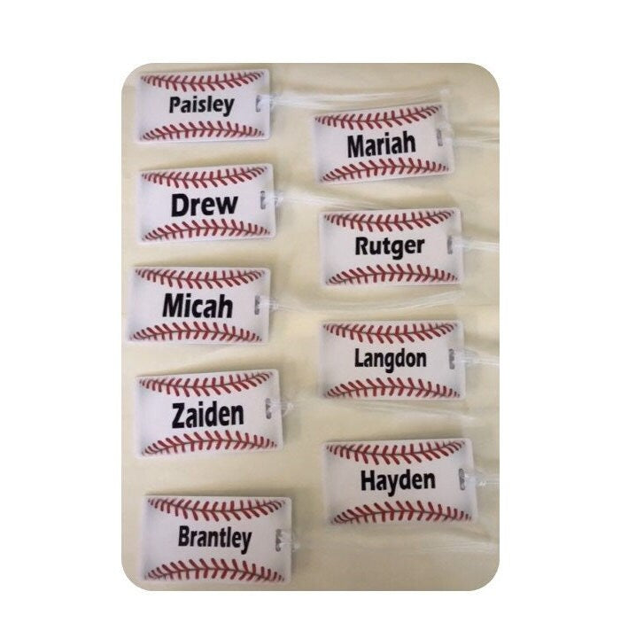 Baseball Bag Tag. Customizable. Waterproof. Made in the USA. TOP SELLER