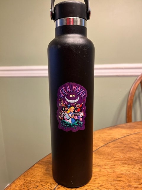 Fun Vinyl Sticker - Alice Wonderland. Waterproof & Laminated. Sticker Decal for Water Bottles, Laptop, Car. Upgraded Shipping on 5+ ordered