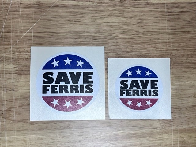 Fun Vinyl Sticker - Ferris Bueller. Waterproof & Laminated. Sticker Decal for Water Bottles, Laptop, Car. Upgraded Shipping on 5+ ordered