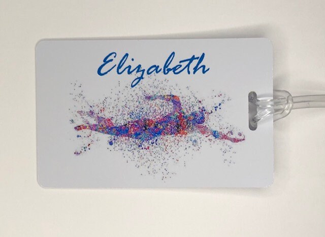 Swim Bag Tag. Customizable. Waterproof. Made in USA.  TOP SELLER