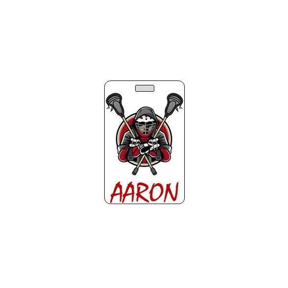 Lacrosse Bag Tag. Customizable. Waterproof. Made in USA.