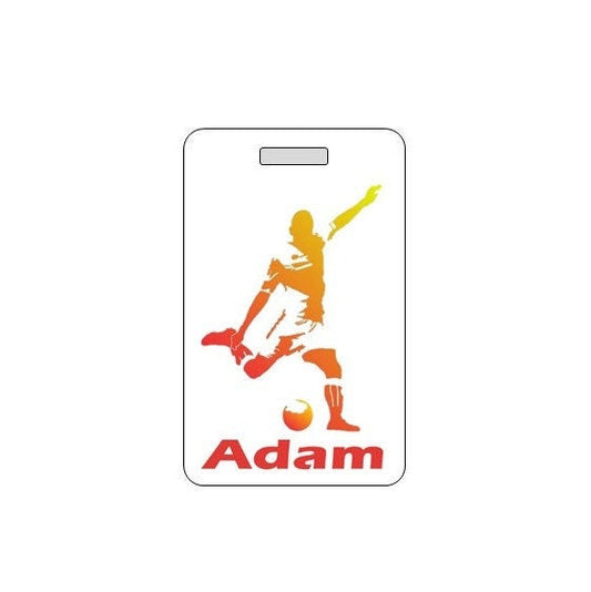 Soccer Bag Tag. Customizable. Waterproof. Made in USA.  TOP SELLER