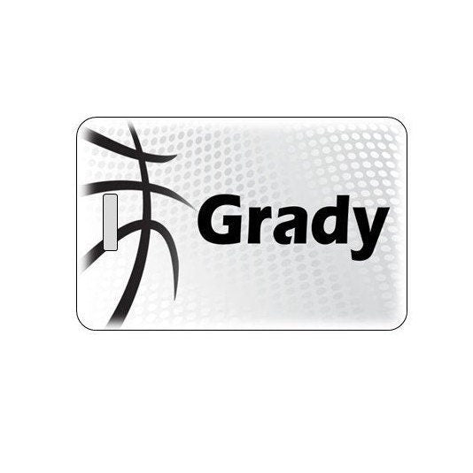 Basketball Bag Tag. Customizable. Waterproof. Made in USA.