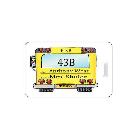 Back To School Bus Identification Bag Tag.  Customizable.