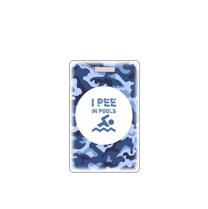 Swim Bag Tag.  Pee in Pools.  Customizable Name.