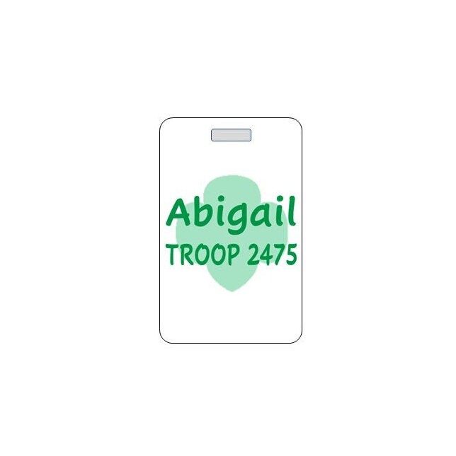 Girl Scouts Bag Tag.  Customizable.  Great gift!