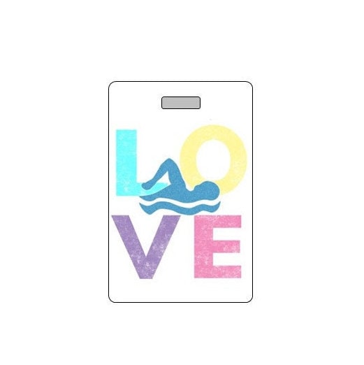 Swim Bag Tag. Customizable. Waterproof. Made in USA.  Swim Gift. Swim Team