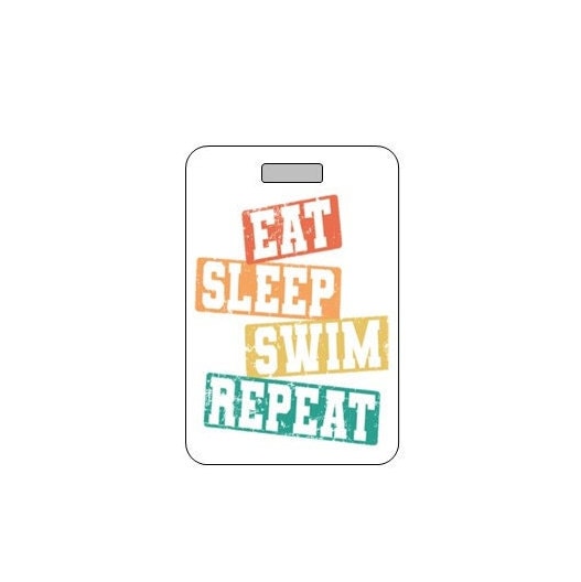 Swim Bag Tag. Customizable. Waterproof. Made in USA.  NEW DESIGN