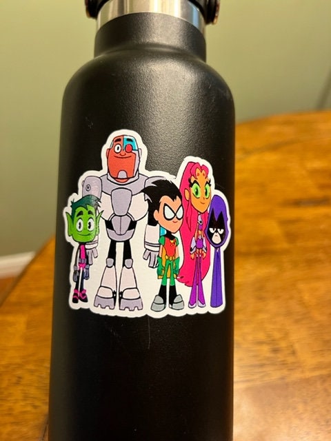 Fun Vinyl Sticker - Teen Titans Go.  Waterproof & Laminated. Sticker Decal for Water Bottles, Laptop, Car. Upgraded Shipping on 5+ ordered