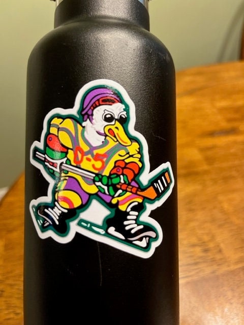 Fun Vinyl Sticker - Mighty Ducks.  Waterproof & Laminated. Sticker Decal for Water Bottles, Laptop, Car. Upgraded Shipping on 5+ ordered