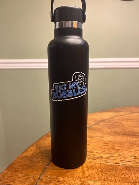 Fun Vinyl Sticker-Swim. Eat My Bubbles.Waterproof & Laminated. Sticker Decal for Water Bottles, Laptop, Car. Upgraded Shipping on 5+ ordered