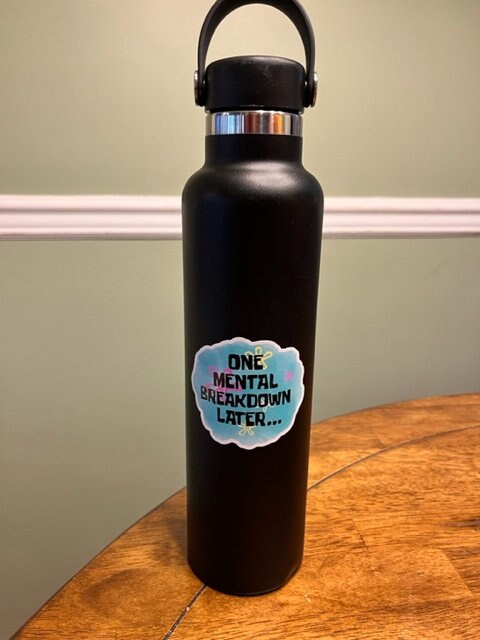 Fun Vinyl Sticker - Mental Breakdown. Waterproof & Laminated. Sticker Decal for Water Bottles, Laptop, Car. Upgraded Shipping on 5+ ordered