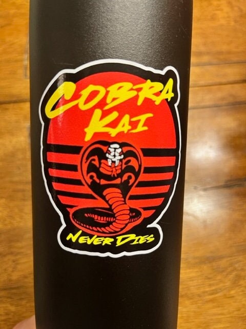 Fun Vinyl Sticker - Cobra Kai. Waterproof & Laminated. Sticker Decal for Water Bottles, Laptop, Car. Upgraded Shipping on 5+ ordered