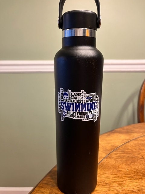 Fun Vinyl Sticker - Swim Collage.  Waterproof & Laminated. Sticker Decal for Water Bottles, Laptop, Car. Upgraded Shipping on 5+ ordered