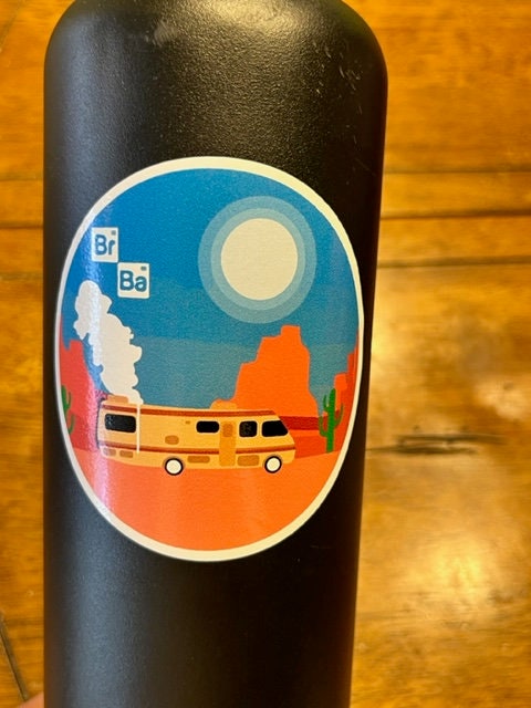 Fun Vinyl Sticker - Breaking Bad.  Waterproof & Laminated. Sticker Decal for Water Bottles, Laptop, Car. Upgraded Shipping on 5+ ordered
