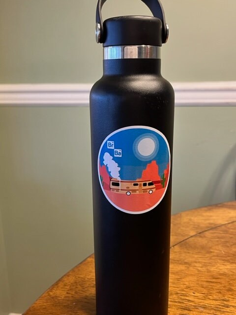 Fun Vinyl Sticker - Breaking Bad.  Waterproof & Laminated. Sticker Decal for Water Bottles, Laptop, Car. Upgraded Shipping on 5+ ordered