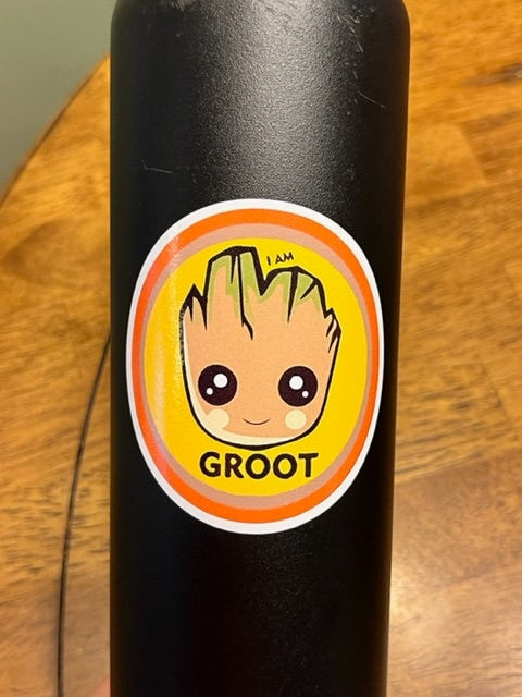 Fun Vinyl Sticker - I Am Groot.  Waterproof & Laminated. Sticker Decal for Water Bottles, Laptop, Car. Upgraded Shipping on 5+ ordered