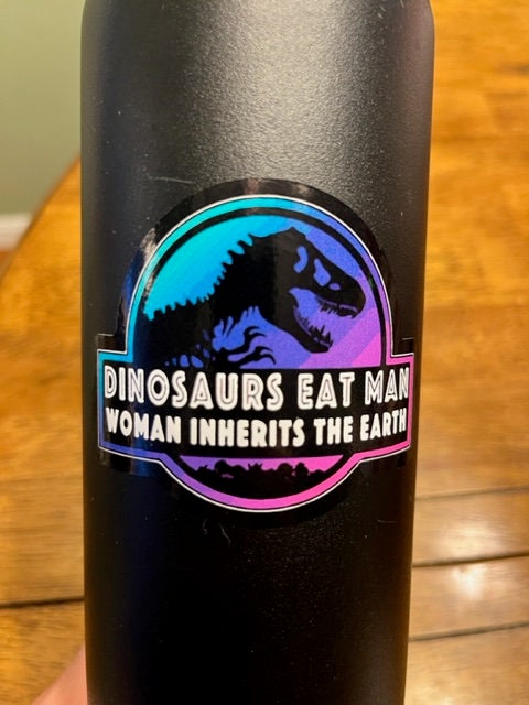 Fun Vinyl Sticker - Jurassic Park.  Waterproof & Laminated. Sticker Decal for Water Bottles, Laptop, Car. Upgraded Shipping on 5+ ordered