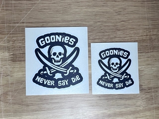 Fun Vinyl Sticker - Goonies.  Waterproof & Laminated. Sticker Decal for Water Bottles, Laptop, Car. Upgraded Shipping on 5+ ordered