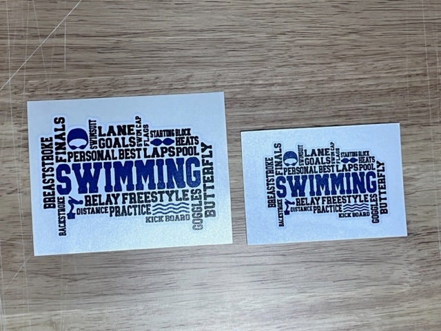 Fun Vinyl Sticker - Swim Collage.  Waterproof & Laminated. Sticker Decal for Water Bottles, Laptop, Car. Upgraded Shipping on 5+ ordered