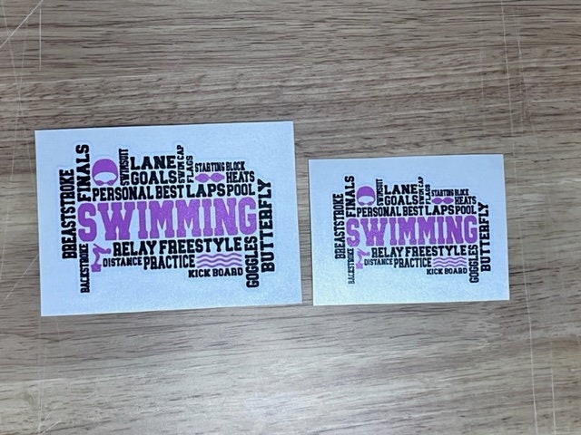 Fun Vinyl Sticker - Swim Collage.  Waterproof & Laminated. Sticker Decal for Water Bottles, Laptop, Car. Upgraded Shipping on 5+ ordered
