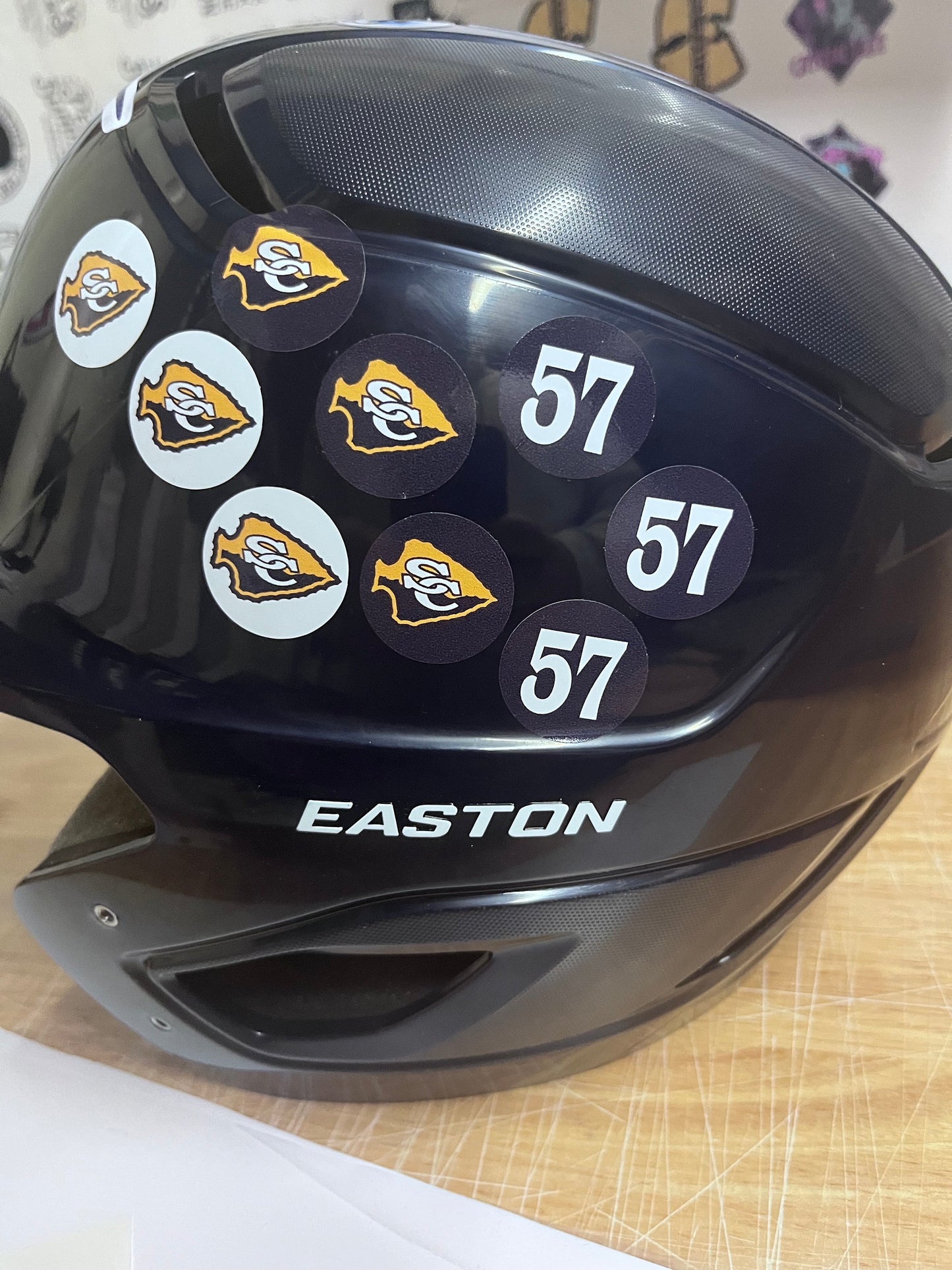 Custom Team Award Decals for Football, Baseball, or Softball Helmets. Price is for each individual decal. Minimum order qty is 25.