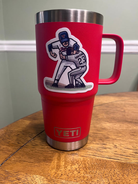 Fun Vinyl Sticker - Baseball.  Waterproof & Laminated. Sticker Decal for Water Bottles, Laptop, Car. Upgraded Shipping on 5+ ordered