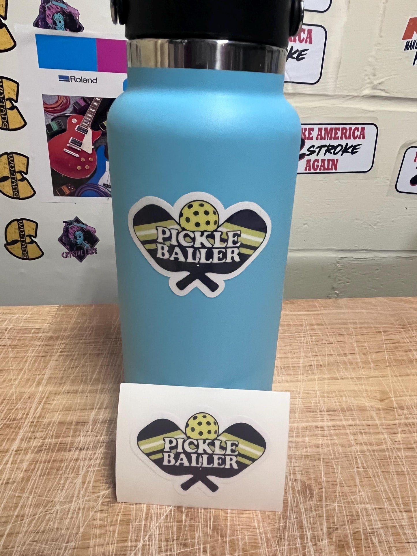 Fun Vinyl Sticker - Pickleball. Waterproof & Laminated. Sticker Decal for Water Bottles, Laptop, Car. Upgraded Shipping on 5+ ordered