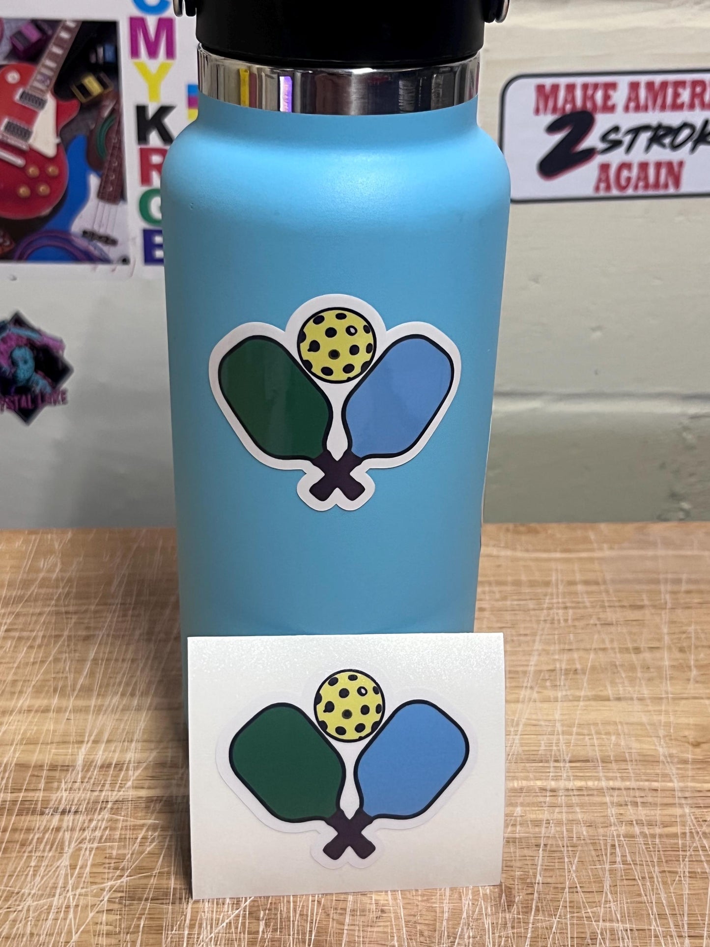Fun Vinyl Sticker - Pickleball. Waterproof & Laminated. Sticker Decal for Water Bottles, Laptop, Car. Upgraded Shipping on 5+ ordered