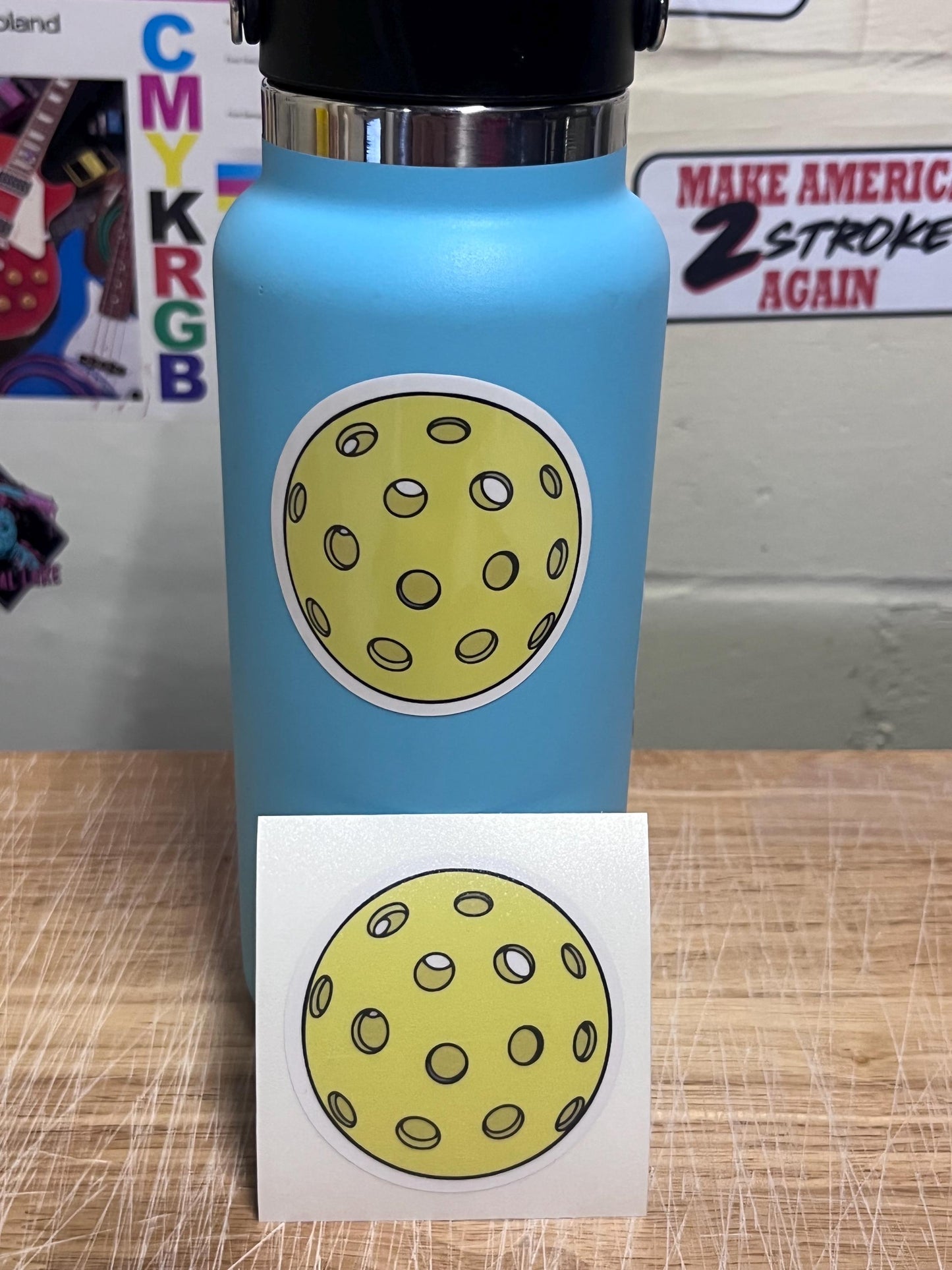 Fun Vinyl Sticker - Pickleball. Waterproof & Laminated. Sticker Decal for Water Bottles, Laptop, Car. Upgraded Shipping on 5+ ordered