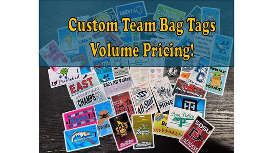FULLY CUSTOMIZED Bag Tags, Over 25,000 Sold! Custom Bag Tags with Loop, Double Sided, Team Bag Tags, Sports Bag Tags, Swim Bag Tag.