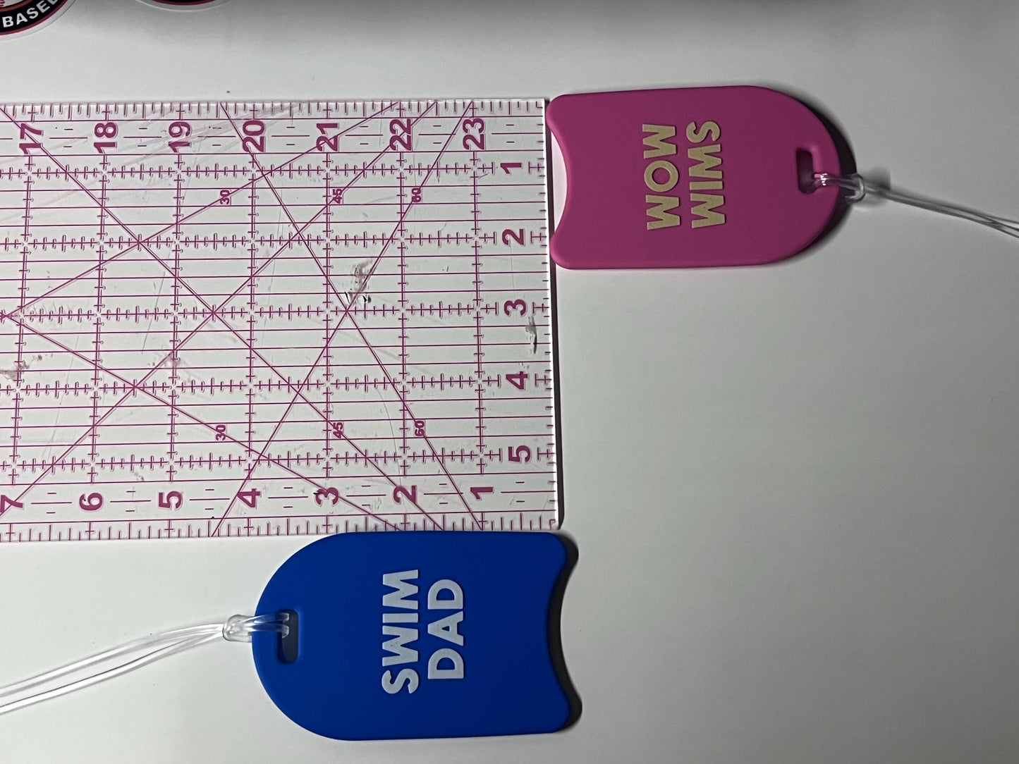 Swim Mom Swim Dad Bag Tag - Kickboard.  Great Swim Family Gift!